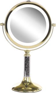 Kosmetikspiegel gold mit LED-Beleuchtung ø 18 cm BAIXAS