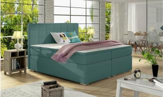 Stylefy Neptune Boxspringbett Himmelgrau Velours KRONOS 160x200 cm