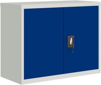 Aktenschrank Hellgrau und Blau 90x40x70 cm Stahl 339726