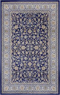 Orientalischer Kurzflor Teppich Aljars Blau Creme Mehrfarbig - 120x170x1cm