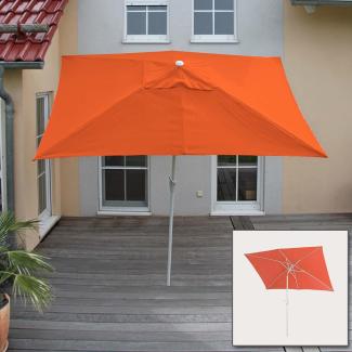 Sonnenschirm N23, Gartenschirm, 2x3m rechteckig neigbar, Polyester/Alu 4,5kg UV-Schutz 50+ ~ terracotta