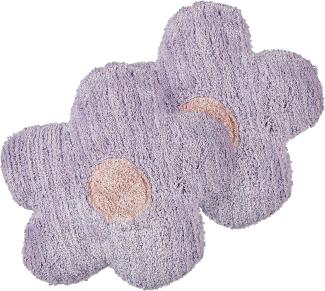 Dekokissen Baumwolle Blumenform violett 30 x 30 cm 2er Set SORREL