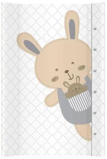 Albero Mio Baby Wickelauflage Wickelmulde Wickelunterlage 50 x 70 cm abwaschbar Wickeltischauflage Wickelaufsatz für Kinderbett Unisex (Lustiges Kaninchen)