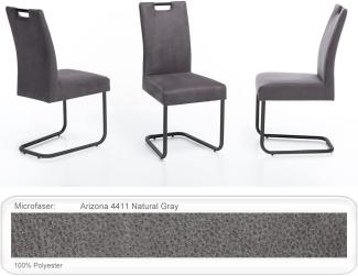4x Schwingstuhl Kato Griff Gestell schwarz Esszimmerstuhl Küchenstuhl Arizona 4411 Natural Gray