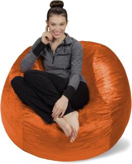 SOFA SACK XL-Das neue Komforterlebnis Hergestellt in Europa-Sitzsack mit Memory Schaumstoff Füllung-Perfekt zum Relaxen im Wohnzimmer oder Kinderzimmer-Samtig weicher Velour Bezug in Orange