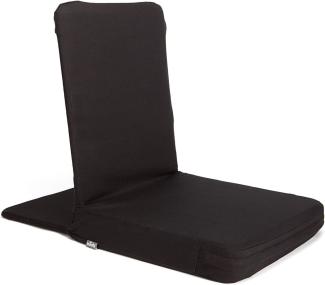 Bodhi Mandir Bodenstuhl XL | Meditationsstuhl mit dickem Sitzkissen | Komfortabler Bodensessel mit gepolsterter Rückenlehne | Waschbarer Bezug | Ideal für Freizeit, Yoga & Meditation (black)