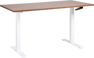 Schreibtisch braun weiß 160 x 72 cm manuell höhenverstellbar DESTINES