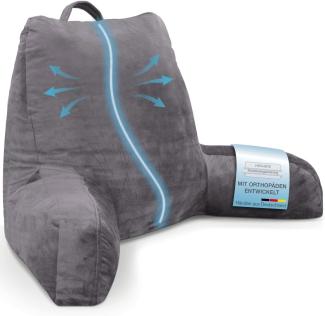 maxVitalis Rückenkissen mit Armlehnen: Bequemes Kissen für mehr Halt und Komfort von Rücken, Kopf und Nacken, 76 × 46 × 40 cm