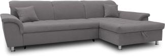 DOMO Collection Ecksofa Franzi, Couch in L-Form, Sofa, Eckcouch mit Rückenfunktion Polsterecke, Dunkelgrau, 279x162x81 cm