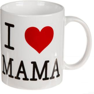 Out of the blue Tasse aus Steingut, I Love Mama, ca. 10 x 8 cm