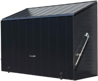 Trimetals Metall Gerätebox, Fahrradbox "Sesam", Aufbewahrungsbox inkl. Boden, anthrazit, 185 x 76 x 139 cm (L x B x H)