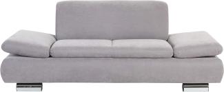Terrence Sofa 2-Sitzer Veloursstoff Silber Metallfüße verchromt