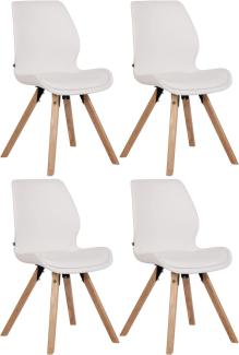4er Set Stuhl Luna Kunstleder (Farbe: weiß)