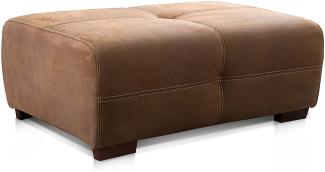 Cavadore Hocker Mavericco / XXL Couch-Hocker im modernen Design / Mikrofaser / Passend zu Big Sofa und Ecksofa Mavericco / 108 x 71 x 41 cm (BxHXT) / Mikrofaser Braun
