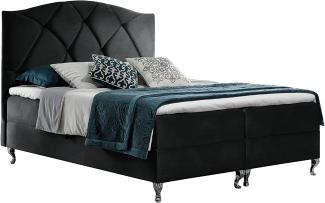 Stylefy 'Blanco' Boxspringbett Kunstleder Schwarz 120 x 200 cm