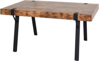 Esstisch HWC-L54, Tisch Küchentisch Esszimmertisch, Industrial Metall 150x90cm ~ dunkle Wildeiche