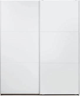 Rauch Möbel Santiago Schrank Schwebetürenschrank Weiß 2-türig inkl. Zubehörpaket Premium 6 Einlegeböden, 2 Kleiderstangen, 1 Hakenleiste, Türdämpfer-Set, BxHxT 175x210x59 cm
