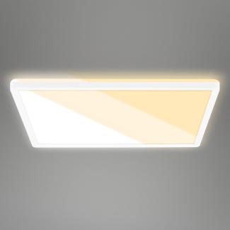 BRILONER – LED Deckenlampe für Wohnzimmer, LED Deckenleuchte flach, LED Lampe, Wohnzimmerlampe, LED Panel, Lichtfarbe einstellbar, Backlight, Weiß, 42 cm