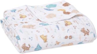 aden + anais Dream Blanket, Weiche und warme Decke für Neugeborene und Kleinkinder, Babydecken für Mädchen & Jungen, 4 Lagen aus 100% Baumwoll-Musselin, 120x120cm, Winnie in The Woods