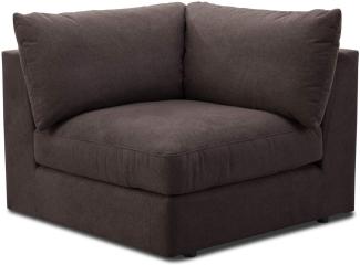 CAVADORE Sofa-Modul "Fiona" Spitzecke / Ecke für Wohnlandschaft oder XXL-Sessel / 107 x 90 x 107 / Webstoff dunkelbraun