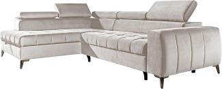 99rooms Dali Ecksofa Velours SALVADOR Beige Links mit