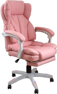 Schreibtischstuhl ergonomisch mit Flexibler Rückenlehne & Kopfstütze - Bequemer Bürostuhl für Schreibtisch - Büro Stuhl, Drehstuhl, Chefsessel, Farbe:Rosa