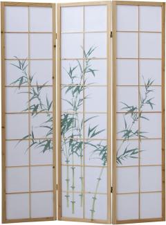 Paravent Raumteiler Trennwand Bambusmuster natur