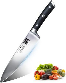 SHAN ZU Kochmesser Deutscher Edelstahl 20cm Küchenmesser Extra Scharfe Messerklinge mit ergonomischer Griff Exquisiter Geschenkverpackung
