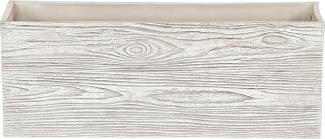 Blumentopf weiß Holzoptik rechteckig 42 x 13 x 15 cm PAOS