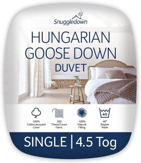 Snuggledown Bettdecke ungarische Gänsedaunen, 4.5 Tog Summer Cool, Single