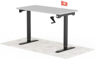 manuell höhenverstellbarer Schreibtisch EASY 120 x 60 cm - Gestell Schwarz, Platte Grau