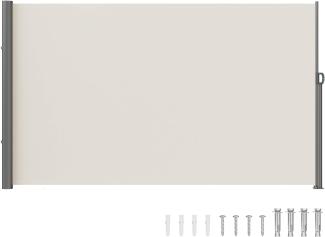 VEVOR Seitenmarkise 200 x 300 cm Seitenwandmarkise aus 180 g/m² Polyestergewebe mit PU-Beschichtung Markise einziehbarer Griff mit Federmechanismus Sichtschutz Blickschutz für Balkone Innenhöfe Beige