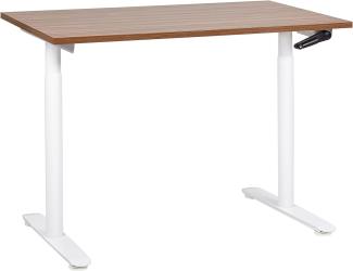 Schreibtisch braun weiß 120 x 72 cm manuell höhenverstellbar DESTINAS