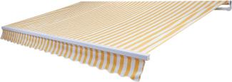 Alu-Markise T792, Gelenkarmmarkise Sonnenschutz 5x3m ~ Polyester Gelb/Weiß