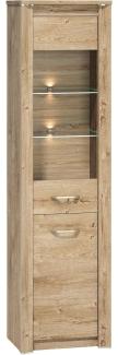 Standvitrine "Luis" Glasvitrine 55cm Ribbeck Eiche MDF