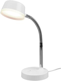 LED Schreibtischleuchte KIKO flexibel, Kunststoff Weiß, 34cm hoch