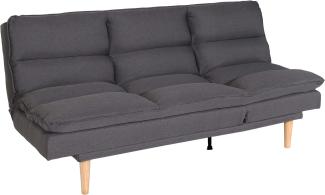 Schlafsofa HWC-M79, Gästebett Schlafcouch Couch Sofa, Schlaffunktion Liegefläche 180x110cm ~ Stoff/Textil dunkelgrau
