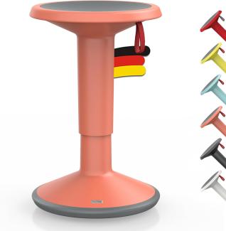 Interstuhl UPis1 – ergonomischer Sitzhocker mit Schwingeffekt – für einen geraden Rücken Made in Germany – inkl. 10 Jahren Garantie (Lachsorange, Standard Edition)