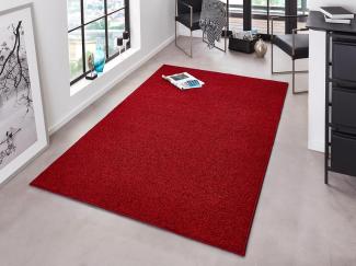 Kurzflor Teppich Pure Uni Rot - 160x240x1,3cm