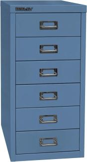 BISLEY MultiDrawer, 29er Serie, DIN A4, 6 Schubladen, Metall, 605 Blau, 38 x 27. 9 x 59 cm