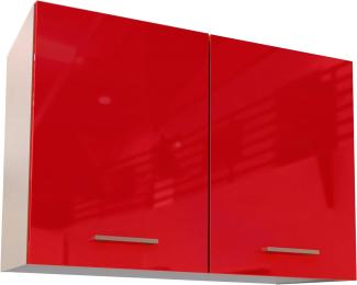 Berlioz Creations PRIMA PG8HPR Hängeschrank für Küche, 2 Dekortüren in glänzendem Rot, 80 x 33,3 x 55,4 cm, 100 Prozent französische Herstellung