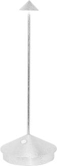Zafferano, Pina Lampe mit Silberblatt, Kabellose wiederaufladbare Tischleuchte mit Touch Control, Verwendbar als Innenleuchte, Dimmer, 2200-3000 K, Höhe 29 cm