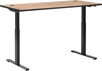 Möbelpartner Montana 701500 Schreibtisch höhenverstellbar, Holzdekor, Eiche Landhaus Dekor, 160 x 75 x 71-121 cm