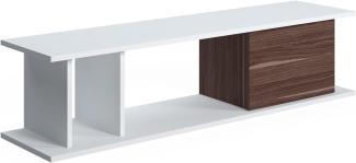 Amazon-Marke: Movian TV-Ständer Luur, Lowboard-Schrank, Mittel, 140 x 35 x 34 cm, Weiß-Walnuss