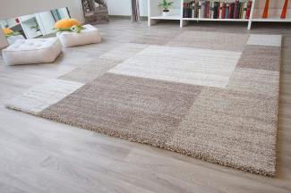 Designerteppich Nancy - Felder, Farbe: beige braun, Größe: 80x150 cm