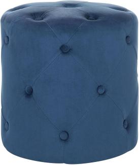 Pouf Samtstoff dunkelblau ⌀ 40 cm COROLLA