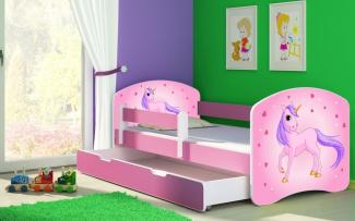 Kinderbett Dream mit verschiedenen Motiven 160x80 Unicorn Hearts