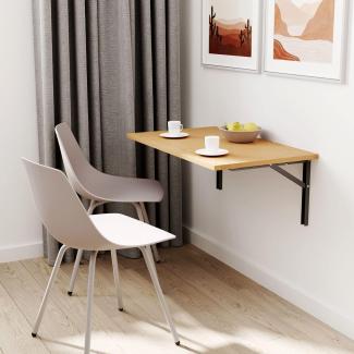 80x50 | Wandklapptisch Klapptisch Wandtisch Küchentisch Schreibtisch Kindertisch | Eiche HELL