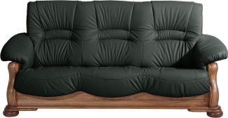 Tennessee Sofa 3-Sitzer Echtleder Dunkelgrün Eiche rustikal