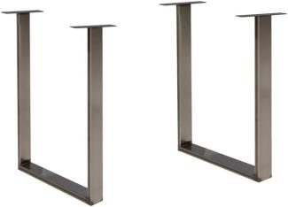 FORTE Tables Metallfüsse, Holzwerkstoff, Grau, 71 x 70,3 x 19,2 cm
